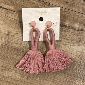Fossil Light Pink Tassel Earrings - NWT